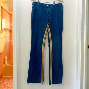 Christian Dior Vintage stretch denim with inner leg racing stripe detail!